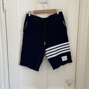 Thom Browne Navy 4 Bar Sweat Shorts Sz 3 Large